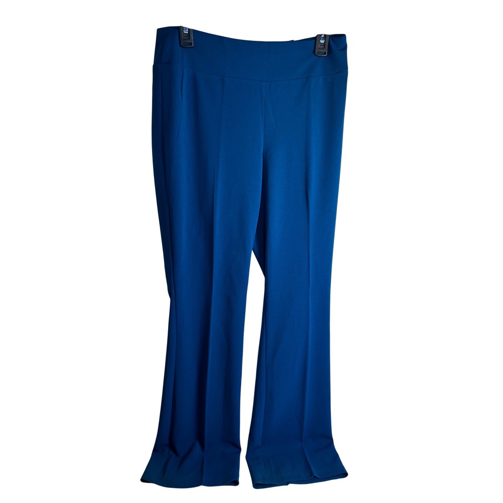 Soho Apparel Ltd Dress Pants Medium Teal Blue Wide Leg Stretch Trousers Womens
